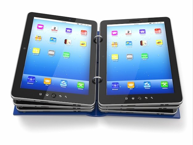 A split-screen comparison showing different accounting software interfaces, side by side, on tablets. One screen displays QuickBooks Online, while the other displays Xero. Visual cues highlight key features and differences between the two platforms, such as dashboard layouts and reporting options.