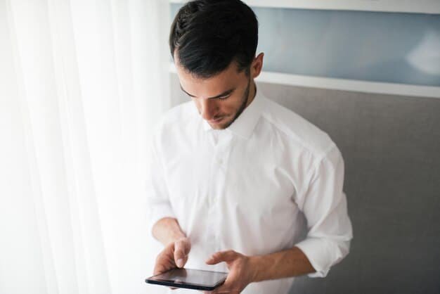 A professional and clean image showing a person using a mobile app to manage their Health Savings Account (HSA), emphasizing the ease and control over healthcare finances. The background subtly includes medical imagery like a stethoscope or a doctor's office.