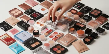 Assortment of free makeup samples, various brands and products