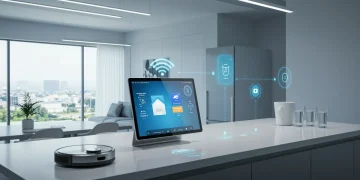 Integrated smart home ecosystem with display and automated lighting